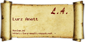 Lurz Anett névjegykártya